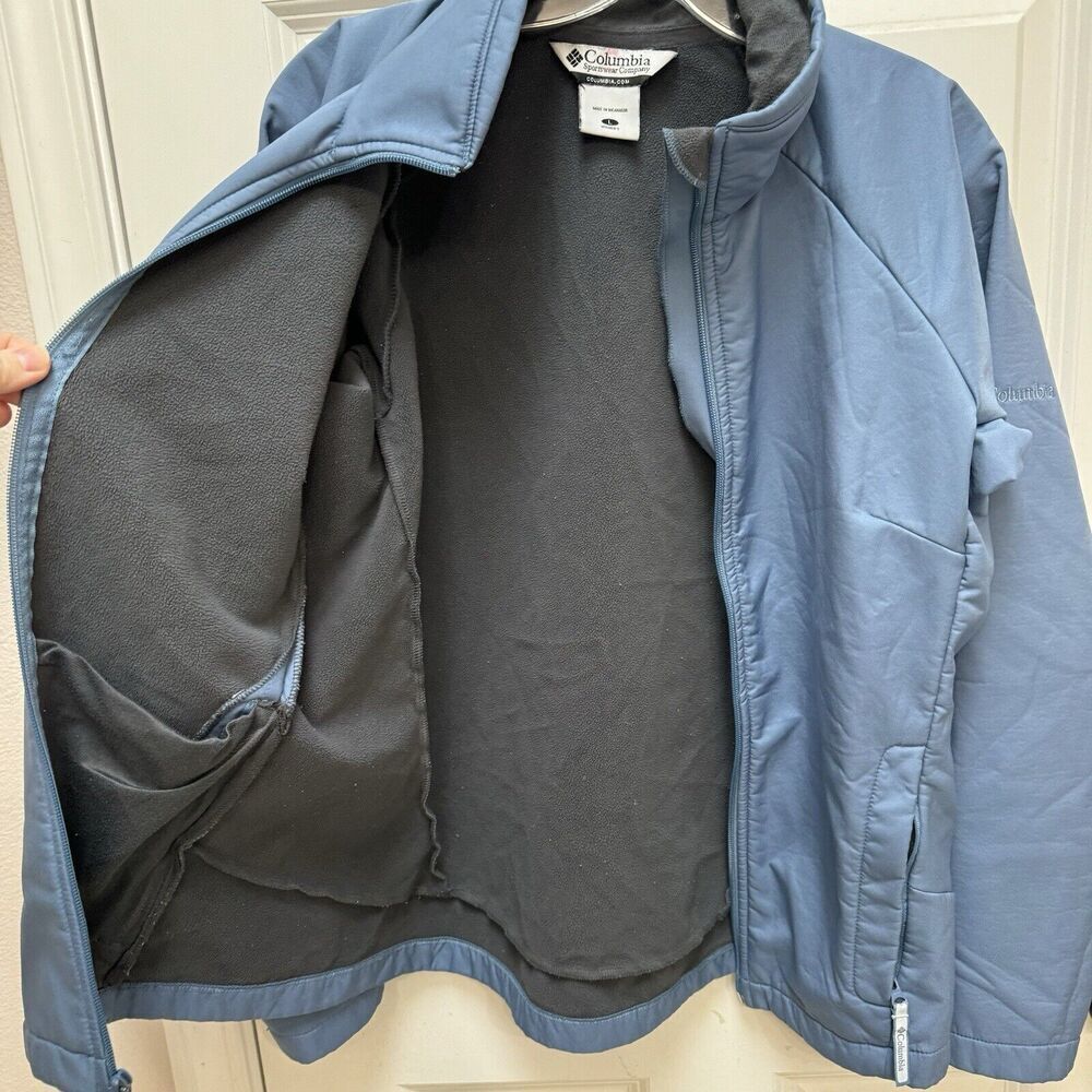 Columbia Jacket Womens Large Blue Wind Rain Soft Shell Lightweight Full Zip - Picture 5 of 6